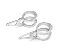 Staffe di montaggio per faro moto in alluminio CNC Supporto lampada frontale Staffa regolabile multifunzionale Attacco Faro(Silver 44-45mm)