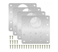 Staffe di riparazione per cerniere in acciaio inos 2/4/10 pcs Silver Stainless Steel Hinge Repair Plate Kit For Cabinet Door With Screws(4pc Square)