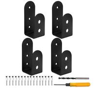 Staffe di Sicurezza ,Pesante Porta Barricata Staffe,per Casa Garage Fienile Capannone Porta Rinforzo, si adatta 2 x 4 legname (nero) (4, nero)