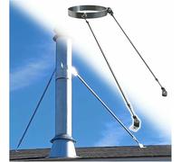 Staffe di supporto per tubi del camino antivento, supporti per tubi di scarico del camino con tubo di ventilazione rimovibile, resistenti alla ruggine, stabilità al vento e alla neve, diametro del c