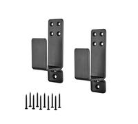 Staffe for barricate for porte in acciaio al carbonio nero resistente da 2 pezzi, supporti for barre di sicurezza a forma U, Scivolamento regolare