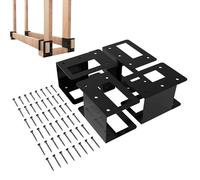 Staffe impilabili per legna da ardere, set di 4 pezzi, ferro verniciato a polvere, , per fossa, fienile, cabina, interni, portico, garage, cortile, caminetti esterni, supporti per falò, kit