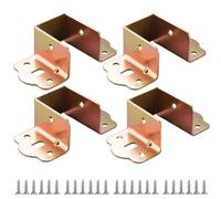 Staffe in metallo, 4 pezzi, a forma di U, in acciaio laminato a freddo, cerniere di montaggio per telaio di mobili da letto in legno (oro, 32 mm)