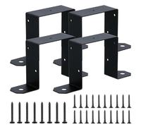 Staffe in metallo per pali in legno, supporto per ponte 4 x 4, accessori di fissaggio neri, fascette di fissaggio resistenti per recinzioni, pergole, giardino, patio, telaio esterno e accessori di