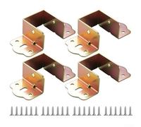 Staffe in metallo per sponde del letto, in metallo resistente, 4 pezzi, design a forma di U per un collegamento sicuro della struttura in legno (oro, 40 mm)