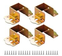 Staffe in metallo resistente a forma di U, 4 pezzi, per fissare efficacemente le sponde del letto in legno (oro, 35 mm)