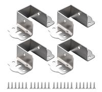 Staffe in metallo resistente a forma di U, 4 pezzi, per fissare efficacemente le sponde del letto in legno (argento 32 mm)
