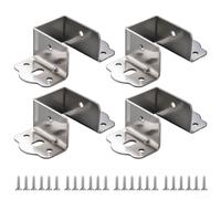 Staffe in metallo resistente a forma di U, 4 pezzi, per fissare efficacemente le sponde del letto in legno (argento 35 mm)