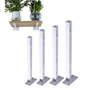 Staffe Mensole Per Makes Mensola In Legno, 4 Pezzi Mensole Pesanti Materiale Metallico In Acciaio, 15 25 35 40cm Mensola Galleggiante Con 24 Viti Facile Da Installare, Bianco Nero ( Color : White , Si