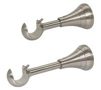 Staffe per aste per tende resistenti da 1,9 cm, regolabili da 10,2 a 12,7 cm, per aste da 5/8 a 3/4", staffe per aste per tende, montaggio a parete (nichel spazzolato, set di 2)