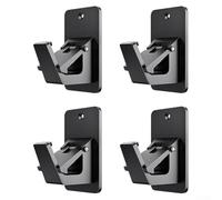 Staffe per aste per tende senza trapano per bagno, camera da letto, cucina, 4 pezzi, aste di supporto da 5/8 a 12/8, multiuso come asciugamano o gancio da cucina (nero)