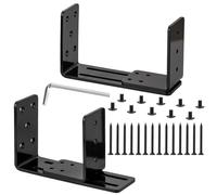 Staffe per Barricata Porta, 2 Pezzi Staffe Adattabili in Ferro, per Rinforzo Serrature di Sicurezza, Porte Interne ed Esterne, cancelli, 2 x 4 Travature, o Altre Misure