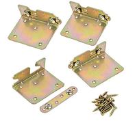 Staffe per binario letto, raccordi per binari per letto, hardware per telaio del letto, per il collegamento a legno, testiere e pedane, set di 4 con viti