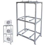 Staffe per Condizionatore Esterno a 3 Livelli, Regolabile Supporto da Pavimento Universale, per 8000-16000 BTU, in Lega di Alluminio, Capacità di Carico 300 Kg(90x40x150cm/35x16x59in)