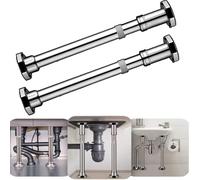 Staffe per lavello sottopiano, Kit staffa sottotop for lavello in acciaio inox, senza trapano, regolabile 35-120 cm, 2 pezzi(2*H 70 120cm/28" 47")