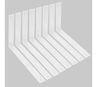 Staffe per mensole a L da 30,5 cm per mensole, resistenti, bianche, staffe da parete per mensole spesse 5 mm, staffa in metallo per mensole con viti