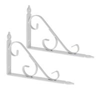 Staffe per Mensole a Parete Stile retrò, Nero, Bianco, Resistenti, Staffe per Mensole di L Fluttuanti con Viti, per Arredamento Fai-da-Te, Giardino, Mensole(White,15cm/5.9in)