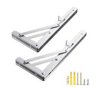 Staffe per mensole pieghevoli ad angolo retto Staffe a L in metallo triangolari pieghevoli montate a parete per carichi pesanti per mensola galleggiante da tavolo da tavolo da appoggio 2pcs 10-inch