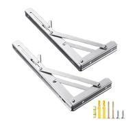 Staffe per mensole pieghevoli montate a parete Supporto in metallo resistente Staffa triangolare a L per tavolo da lavoro Mensola galleggiante da appoggio Design pieghevole 2pcs 18-inch