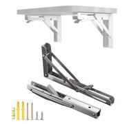 Staffe per mensole pieghevoli montate a parete Supporto triangolare pieghevole Staffe a L in metallo per banco da lavoro da tavolo Mensola galleggiante da appoggio salvaspazio 2pcs 18-inch