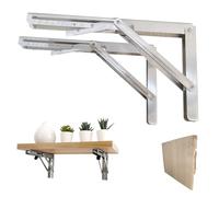 Staffe per mensole pieghevoli pieghevoli per carichi pesanti Staffa triangolare pieghevole per montaggio a parete in acciaio metallico per banco da lavoro da tavolo per esterni argento 350mm