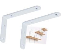 Staffe per Mensole, Staffe per Mensole Nere, Staffe A Destra A 90 Gradi, Supporto per Mensole per Impieghi Gravosi, Staffa per Rinforzo Angolare, Ideale per Tavole da Ponteggio, White, 200mm(2pcs)