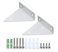 Staffe per mensole triangolari da 2 pezzi, supporto per tavolo galleggiante nascosto per montaggio a parete in ferro per appendere scaffali aperti fai-da-te (bianco, 80 mm * 100 mm)