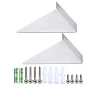 Staffe per mensole triangolari da 2 pezzi, supporto per tavolo galleggiante nascosto per montaggio a parete in ferro per appendere scaffali aperti fai-da-te (bianco, 130 mm * 140 mm)