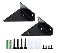 Staffe per mensole triangolari da 2 pezzi, supporto per tavolo galleggiante nascosto per montaggio a parete in ferro per appendere scaffali aperti fai-da-te (nero, 80 mm * 100 mm)