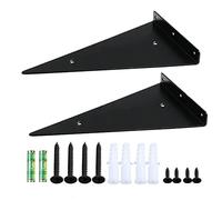 Staffe per mensole triangolari da 2 pezzi, supporto per tavolo galleggiante nascosto per montaggio a parete in ferro per appendere scaffali aperti fai-da-te (nero, 170 mm * 280 mm)