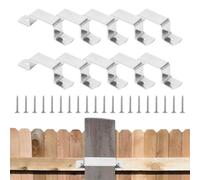 Staffe per pali di recinzione,10 pezzi di graffette per pali di supporto di recinzione con viti | Strumento di riparazione resistente per punte in calcestruzzo legno cancello patio area di gioco