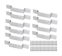 Staffe per pali di recinzione per legno, 10 pezzi, resistenti supporti per pali | staffe anti-rumore per la riparazione di legno e recinzioni esterne