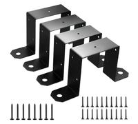 Staffe per pali - Manicotto di supporto in metallo, per giunti resistenti | 10,2 x 10,2 cm, staffe per legare i pali in legno, stabilizzatore per struttura in legno, forte supporto per cravatta