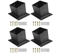 Staffe per pergola, montaggio a parete per tetto inclinato, kit hardware in acciaio per pali in legno da 10,2 x 10,2 cm, supporto per struttura esterna, nero, a direzione singola (4 pezzi)