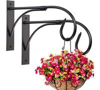 Staffe per piante per cesti appesi, 2 staffe da parete in ferro da 28 cm, resistenti alla ruggine, gancio per appendere piante, stendibiancheria, mangiatoia per uccelli, lanterna, scacciapensieri
