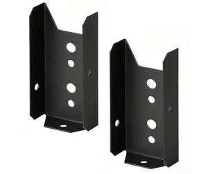 Staffe per recinzioni 2 x 4 per binari in legno, connettori per ringhiere in legno, resistenti calibro 18, finitura nera, accessori per strutture da giardino, viti non incluse, confezione da 2 pezzi