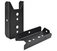 Staffe per recinzioni in acciaio zincato per pali in legno, spessore 2 mm, staffe nere a basso profilo preforate per riparazioni per corde 2x4, confezione da 1/2/4/8 (1 pezzo)