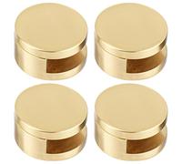 Staffe per specchi resistenti con copertura decorativa, design rotondo moderno per bagno vanità, confezione da 4 clip per specchio in vetro, supporti per specchio da parete in rame dorato spazzolato