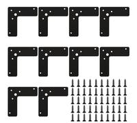 Staffe piatte a L, 10 staffe piatte ad angolo retto, piastre di rammendatura piatte nere, staffe angolari piatte per riparare piastre angolari, staffe angolari stealth per velocità, 10 x 10 x 3,5 cm,