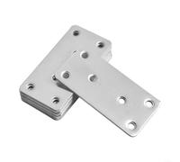 Staffe piatte per legno, 10 pezzi, in acciaio inox, 80 x 40 x 2 mm, per montaggio mobili, travetti e rinforzo cassetti