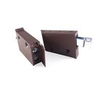 Staffe Reggipensili su barra, Kit Staffe Regolabili per Aggancio Pensili su barra, Coppia Staffe Reggipensili in Plastica con Regolazione orizzontale e verticale, Carico Max. 50kg. A Coppia (Marrone)