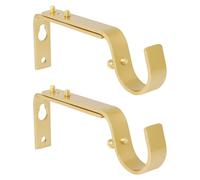 Staffe regolabili per asta per tenda, 2 pezzi, di alta qualità, per parete, porta asta per tende, supporti per tende da finestra, per aste da 2,2 cm o 2,5 cm (oro)