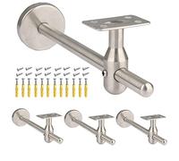 Staffe regolabili per corrimano, a forma di L, resistenti, con viti di montaggio, piastra curva, lunghezza 200 mm, set da 10