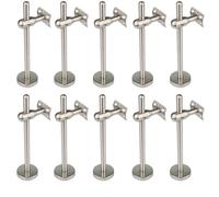 Staffe regolabili per corrimano, a forma di L, resistenti, con viti di montaggio, piastra curva, lunghezza 200 mm, set da 10