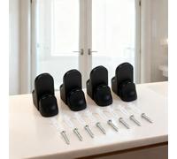 Staffe regolabili per mensole in vetro da 3-22 mm di spessore, supporti per mensole da parete in lega di zinco, finitura cromata lucida, confezione da 4 - per libreria (nero)