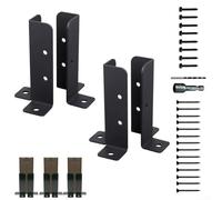 Staffe regolabili per pali in legno per esterni, kit di supporto in metallo per un'installazione stabile su ponti, pergolati, pali delle cassette postali e riparazioni di recinzioni (2 set)