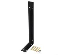 Staffe resistenti per mensole in ferro nero, supporto da parete per librerie, garage, design a triangolo grande (35,6 cm)