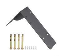 Staffe resistenti per mensole in ferro nero, supporto da parete per librerie, garage, design a triangolo grande (20,3 cm)