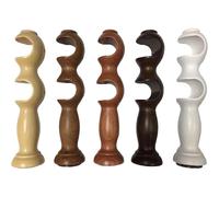 Staffe Supporti in Legno per Bastone Tenda Ø 35 mm - Vari Colori e Misure | Coppia Made in Italy - Colore principale: Olmo, Lunghezza: SUPP. DOPPIO