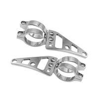 Staffe Supporto Faretti 2 pezzi di staffa di montaggio universale per fari per moto, forcella, faro chopper, 39-41 mm, adatto per Harley Bobber Racer supporto adattatore(Silver)